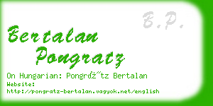 bertalan pongratz business card